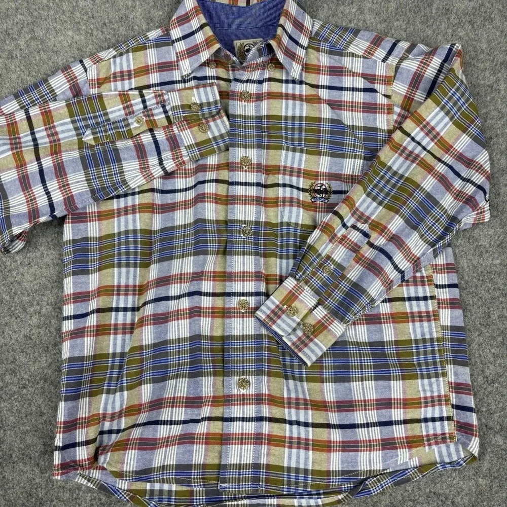 Cinch Western Shirt Boys Medium Plaid Long Sleeve Cowboy Rodeo Button Up Country
